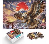 Eagle with Lightning and Japanese Elements Jigsaw Puzzle, 500 Piece | A flexible puzzle activity: a simple way to organise the image on quiet evenings.
