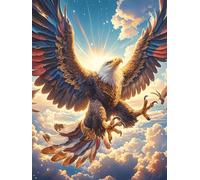 Eagle with Lightning in The Sky 300 Pc DIY Jigsaw Puzzle Wildlife Pet Puzzles for Adults Teens Hard Challenging Team Building Stress Reducing Autumn Premium Quality Material 300 PCS