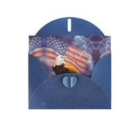 Eagle with USA Flag Blue prints Greeting Cards 6x4-inch with Envelope | Perfect for writing greetings and thank-you notes