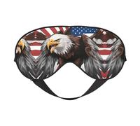 Eagle with USA Flag Breathable Adjustable Eye Mask Effective Shading Blindfold for Sleeping with Elastic Strap