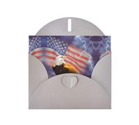 Eagle with USA Flag Gray prints Greeting Cards 6x4-inch with Envelope | Perfect for writing greetings and thank-you notes