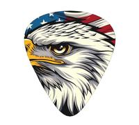 Eagle With Usa Flag - Guitar Picks-12 Pack Includes Thin, Medium & Heavy Gauges, Best Gift for Guitar Lovers