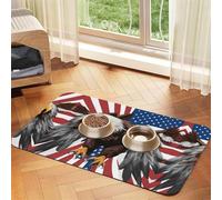 Eagle with USA Flag Print Cat Food Mat Pet Feeding Mat for Floor Pet Supplies Dog Water Bowl Mat Dog Essentials