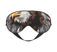 Eagle with USA Flag Print Comfortable Eye Mask Full Coverage Lightweight Men Women Outdoor Travel Relaxation