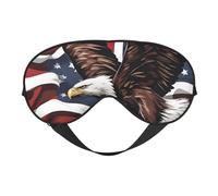 Eagle with USA Flag Print Sleep Mask,Soft Eye Mask with Adjustable Strap for Sleeping, Travel and Relaxation