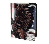 Eagle With Usa Flag Print Stylish Men Women 5.5 Inch Passport Travel Document Wallet For Secure Storag, Black, One Size