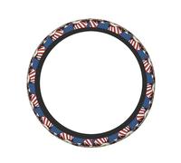 Eagle with USA Flag Print Universal Fit Steering Wheel Sleeve, Anti Slip Breathable Car Grip, Easy Install 15in/38cm Cover