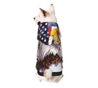 Eagle with USA Flag Printed Dog Hoodie Soft Dog Sweatshirt Cute Cat Dog Clothes for Small Dogs Kitten Puppy, S