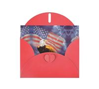 Eagle with USA Flag Red prints Greeting Cards 6x4-inch with Envelope | Perfect for writing greetings and thank-you notes