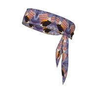 Eagle With Usa Flag Unisex Sports Head Tie - Double-Sided, Moisture-Wicking Workout Headband, Adjustable Knotted Band for Running, Yoga & Gym