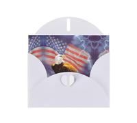 Eagle with USA Flag White prints Greeting Cards 6x4-inch with Envelope | Perfect for writing greetings and thank-you notes