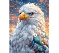 Eagle with White Feathers in A Magical Glow 1000 Piece Pack Classic Jigsaw Puzzle Wildlife Pet Couple Puzzle Partners Ultra Difficult Wall Decor Easter New Year Paperboard Material 1000 PCS