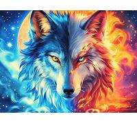 Eagle Wolf 1000-piece Jigsaw Puzzle Set Magical Cosmic Creatures For Adults Teens 14+ Logic Skill Indoor Game Family Game Night Summer Recycled Cardboard 1000 PCS/75x50cm