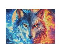 Eagle Wolf 300 Piece Jigsaw Puzzle for Adults Teens Magical Cosmic Creatures Jigsaw Post Exam Relaxation Challenging Design Great Gift for Students Stress Reliever 300 PCS