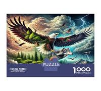 Eagle Wolf Nature 1000pc Puzzle for Adults Premium Jigsaw Puzzle Recycled Cardboard Adult Educational Challenge Fun Present Home Activity Great Gift for Kids Beginners 38x26cm/1000pcs