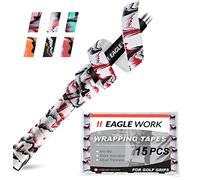 EAGLE WORK Golf Grip Wrapping Tapes, Innovative Regripping Solution for Golf Club Grips, 15 Pack Tacky PU Overgrip Tapes, White