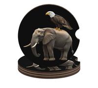 Eagle1 on Elephant Car Cup Holders Coasters 4PCS
