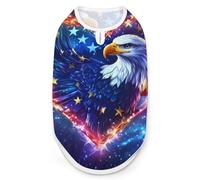 Eagle1 U.S. Flag Heart Dog Shirt Cat Tank Top Pet Clothes Sleeveless Summer T-Shirts for Small Medium Puppy