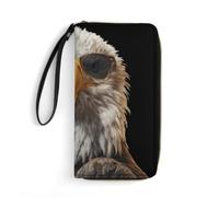 Eagle1 with Glasses Womens Long Wallet Wristlet Clutch Purse