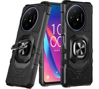 Eaglecell - for TCL 60 XE NXTPAPER 5G, 50 XL - Shockproof Protective Phone Case w/Ring Stand - RS7 Black