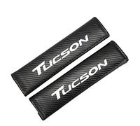 EAGLEG 2 Pcs Car Seat Belt Covers for Hyun-dai Tucson, Carbon Fibre Seat Belt Padding Comfort Shoulder Protection Covers Interior Styling Accessories,Black