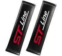 EAGLEG 2 Pcs Car Seat Belt Pads, for Fo-rd ST Focus 2 3 Mondeo Fiesta, Carbon Fiber Leather Shoulder Protector Cover Adults Kids Travel Cushion Harness Pads Auto Interior Accessories,Black