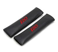 EAGLEG 2 Pcs Car Seat Belt Pads, for Hyun-dai i20, Carbon Fiber Leather Shoulder Protector Cover Adults Kids Travel Cushion Harness Pads Auto Interior Accessories,Red