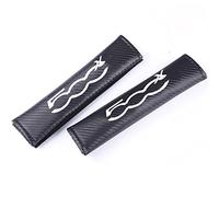 EAGLEG 2 Pcs Carbon Fibre Car Seat Belt Pads, for Fi-at 500X, Comfort Seatbelt Padding Shoulder Protector Cover Car Harness Cushion Interior Styling Accessories,Black