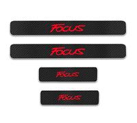 EAGLEG 4 pcs Carbon Fiber Car Door Sill Protector Strips for Fo-rd Focus, Welcome Pedal Guard Kick Plates Sticker Threshold Cover Auto Decorative Accessories,Red