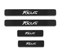 EAGLEG 4 pcs Carbon Fiber Car Door Sill Protector Strips for Fo-rd Focus, Welcome Pedal Guard Kick Plates Sticker Threshold Cover Auto Decorative Accessories,White