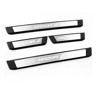 EAGLEG 4 pcs Stainless Steel Car Door Sill Protector for Mazda 2 2015 2016 2017 2018 2019, Welcome Pedal Scuff Guard Non-Slip Auto Styling Decoration Accessory,Silver