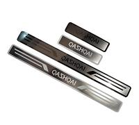 EAGLEG 4 Pcs Stainless Steel Car Door Sill Protector for Nis-san Qashqai J10 J11, Auto Welcome Pedal Kick Plates Scuff Guard Styling Decoration Accessory,Silver