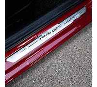 EAGLEG 4 pcs Stainless Steel Car Door Sill Protector for OPEL Vauxhall Crossland X 2017 2018 2019 2020, Welcome Pedal Scuff Guard Non-Slip Auto Styling Decoration Accessories,Silver