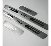 EAGLEG 4 Pcs Stainless Steel Car Scuff Plate for Hyu-ndai i10 2013-2020 Car Door Sill Protector Anti Scratch Kick Plates Styling Decoration Accessories,Silver