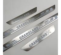 EAGLEG 4 Pcs Stainless Steel Car Scuff Plate for Vauxhall Opel Grandland X Car Door Sill Protector Anti Scratch Kick Plates Styling Decoration Accessories,Silver