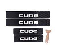 EAGLEG 4pcs Anti Scratch Car Door Stickers, Carbon Fiber Door Sill Protector Scuff Plate Guard Car Decorative Styling Accessories for NIS-san Cube,White
