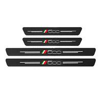 EAGLEG 4Pcs Car Door Sill Guard Protector Scuff Kick Plate for Fi-at 500 500C 500X 500L Panda Bravo Punto Tipo Stilo, Carbon Fiber Step Pedal Stickers with Logo Insignia Auto Accessories,500