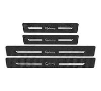 EAGLEG 4Pcs Car Door Sill Guard Protector Scuff Kick Plate for Fo-rd Fusion Fiesta Kuga Edge FOCUS C-MAX ST-line KA, Carbon Fiber Step Pedal Stickers with Logo Insignia Auto Accessories, GALAXY