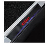 EAGLEG 4PCS Car Door Sill Protector for Ren-Ault Clio, Carbon Fiber Threshold Protective Stickers edge guards Self-Adhesive Film Kick Plate Cover Trim,Red