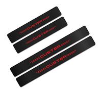 EAGLEG 4PCS Car Door Sill Protector for Ren-ault Dacia Duster, Carbon Fiber Threshold Protective Stickers edge guards Self-Adhesive Film Kick Plate Cover Trim,Red