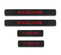 EAGLEG 4PCS Car Door Sill Protector for Ren-Ault KADJAR, Carbon Fiber Threshold Protective Stickers edge guards Self-Adhesive Film Kick Plate Cover Trim,Red