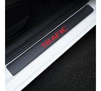 EAGLEG 4PCS Car Door Sill Protector for Ren-ault Trafic, Carbon Fiber Threshold Protective Stickers edge guards Self-Adhesive Film Kick Plate Cover Trim,Red
