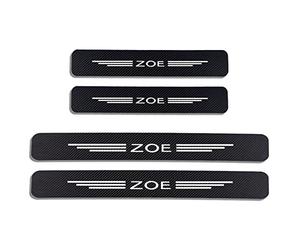 EAGLEG 4PCS Car Door Sill Protector for Ren-ault ZOE, Carbon Fiber Threshold Protective Stickers edge guards Self-Adhesive Film Kick Plate Cover Trim,White