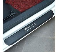 EAGLEG 4Pcs Car Door Sill Protector Strips for Fi-at 500 500x 500l panda TIPO PUNTO BRAVO, Carbon Fiber Automobile Threshold Kick Plate Guard Sticker Styling Decor Accessories,500 White