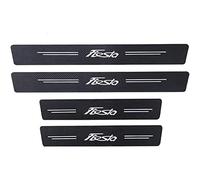 EAGLEG 4pcs Car Outer Door Sill Protector Kick Plates for Fo-rd Focus Fiesta Kuga Fusion Edge ST-Line S-max ST, Carbon Fiber Accessories Scuff Guard Threshold Cover Pedal, Trim Non-Slip, Fiesta