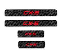 EAGLEG 4pcs Carbon Fiber Car Door Sill Protector for Ma-zda CX-5 CX5 CX 5, Door Sill Scuff Guard Cover Pedal Sticker Trim Non-Slip Anti-Scratch Accessories,Red
