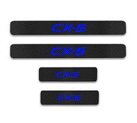 EAGLEG 4Pcs Carbon Fiber Car Door Sill Protector Kick Wear Pedal For Ma-zda CX 5 CX-5 CX5, Car Welcome Door Sill Protector Sticker Decorative Modeling Accessories,Blue