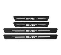 EAGLEG 4pcs Door Sills Scuff Plate Sticker for Fo-rd Fiesta Focus Etc Multi Model Series, Carbon Fiber Car Door Sill Protector Film Welcome Pedal Plate Guards Strip Car Styling Accessories, TRANSIT