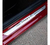 EAGLEG 4pcs Stainless Steel Door Sill Scuff Plate for OPEL VAUXHALL MOKKA X 2018-2021 Accessories, Car Door Sill Guard Protector Thresold Cover Trim with Logo,Silver