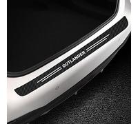 EAGLEG Car Carbon Fiber Rear Bumper Guard Plate, for Mitsu-bishi Outlander 2007-2020 2021, Trunk Sill Plate Tail Trim Guard Sticker with Logo Anti Scrape Protectors Accessory,Black